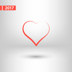 Heart Icon, vector illustration. Flat design style