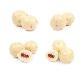 White chocolate candy ball isolated