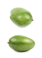 Ripe green mango fruit isolated