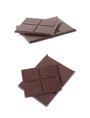 Two pieces of chocolate bars isolated