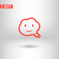 smile talking bubble  icon, vector illustration. Flat design style