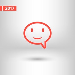 smile talking bubble  icon, vector illustration. Flat design style
