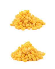 Pile of a canned corn isolated