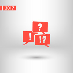 question and exclamation mark, vector illustration. Flat design style