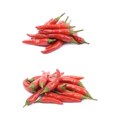 Fotobehang Red italian peppers isolated © Dmitri Stalnuhhin