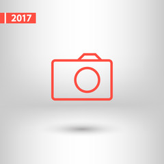 Camera icon; vector illustration. Flat design style