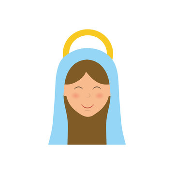Holy virgin mary cartoon icon vector illustration graphic design