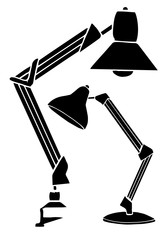 Two reading lamps isolated on white background. Vector illustration in a sketch style.