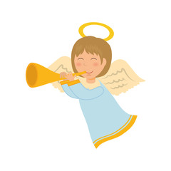 Cute angel cartoon icon vector illustration graphic design