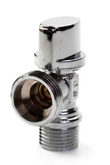 Valve water on white background