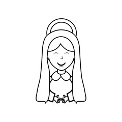 Holy virgin mary cartoon icon vector illustration graphic design