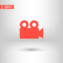 Video camera icon, vector illustration. Flat design style 