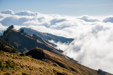 Above the clouds on Mount Rinjani's Crater Rim
