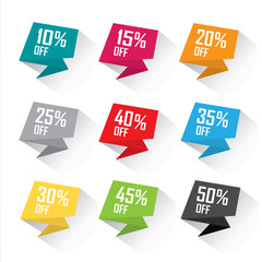 Discount flat bubble set in red color and different offers