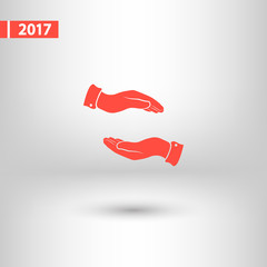 Hand icon, vector illustration. Flat design style