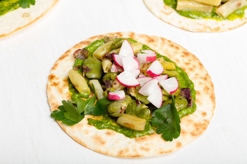 Tortilla wrap bread with vegetables