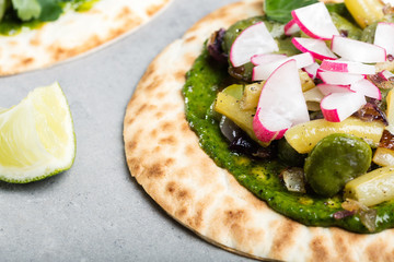 Tortilla wrap bread with vegetables