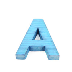 Single sawn wooden letter isolated
