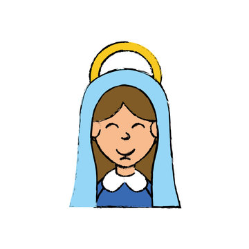 Holy virgin mary cartoon icon vector illustration graphic design
