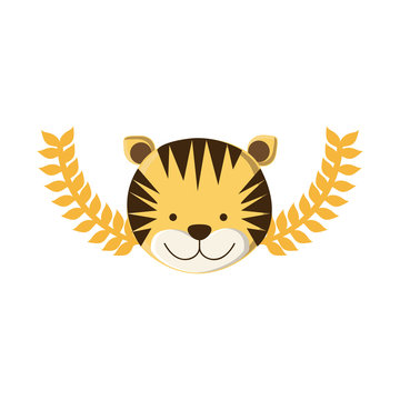cute tiger cartoon icon vector illustration graphic design