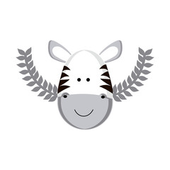 Cute zebra cartoon icon vector illustration graphic design