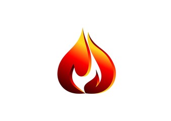 fire, flame, logo, red modern flame logotype, 3D hot fire logo symbol icon vector design template