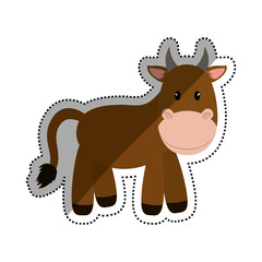 Cow animal cartoon icon vector illustration graphic design
