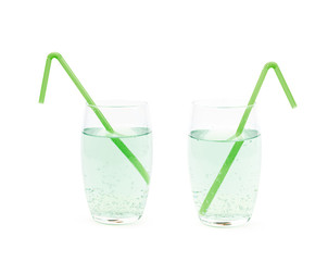 Tall glass of lemonade isolated