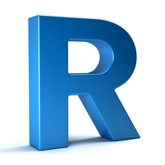 R Letter Icon. 3D Render Illustration