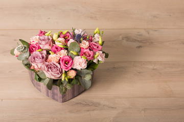 Flat lay of flowers and plants