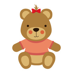 Cute teddy bear icon vector illustration graphic design