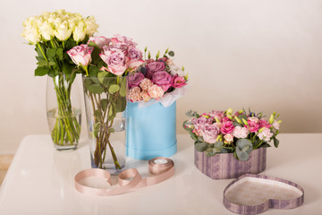 Beautiful flowers in the shop