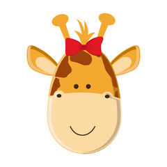 Cute giraffe cartoon icon vector illustration graphic design