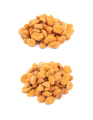 Pile of breaded peanuts isolated