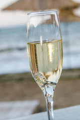 glasses of white sparkling wine champagne lot of close-up