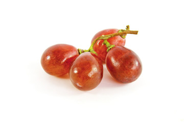 Red grapes isolated on white background