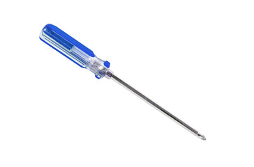 Old screwdriver isolated on white background