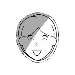 Boy smiling cartoon icon vector illustration graphic design