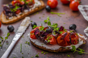 Toast with roasted vegetable