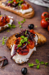 Toast with roasted vegetable