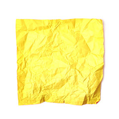 Single crumpled paper sheet isolated
