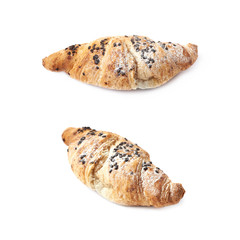 Chocolate croissant pastry isolated