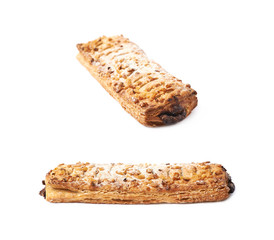 Chocolate pastry bun isolated