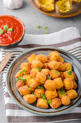 Homemade fried mini croquettes