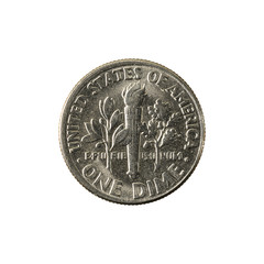 5 united states cent coin (1992) obverse isolated on white background