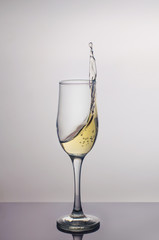 Splash in a glass of champagne