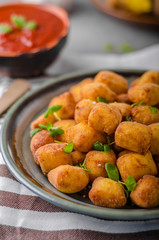Homemade fried mini croquettes