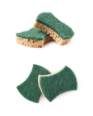 Two kitchen sponges isolated
