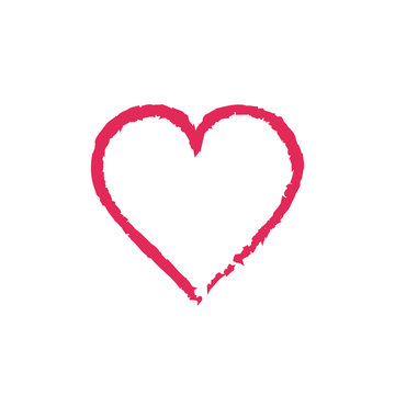 Heart grunge icon love red symbol. Vector.