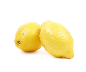 Two lemon fruits isolated